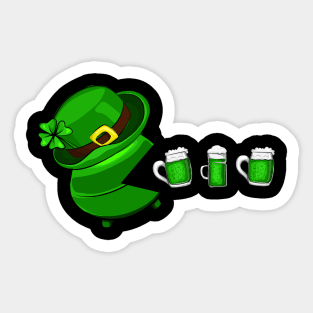 Shamrock Drinking Beer Happy St Patrick's Day Men Women Sticker